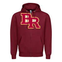 Burgundy brother rice high school 3 Zipper Hoodie - linhVisuals