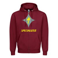 Burgundy Specialized Bikes Bicycle Zipper Hoodie - linhVisuals