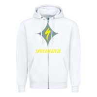 White Specialized Bikes Bicycle Zipper Hoodie - linhVisuals