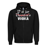 Black is for vodka valentine's day Zipper Hoodie - linhVisuals