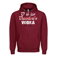 Burgundy is for vodka valentine's day Zipper Hoodie - linhVisuals