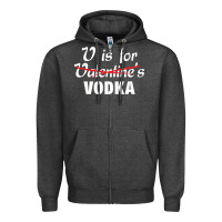 Charcoal Heather is for vodka valentine's day Zipper Hoodie - linhVisuals