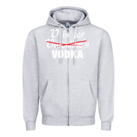 Heather Grey is for vodka valentine's day Zipper Hoodie - linhVisuals