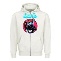 Oatmeal Heather superhero punish her Zipper Hoodie - linhVisuals