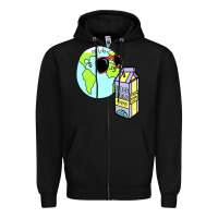 Black wrld drink Zipper Hoodie - linhVisuals