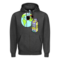 Charcoal Heather wrld drink Zipper Hoodie - linhVisuals