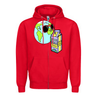 Red wrld drink Zipper Hoodie - linhVisuals