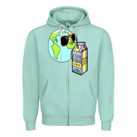 Seafoam wrld drink Zipper Hoodie - linhVisuals