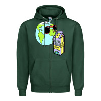 Sports Green wrld drink Zipper Hoodie - linhVisuals