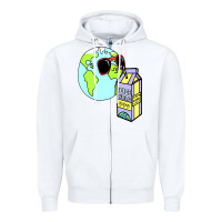 White wrld drink Zipper Hoodie - linhVisuals