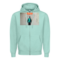 Seafoam banksy nobody likes me boy Zipper Hoodie - linhVisuals