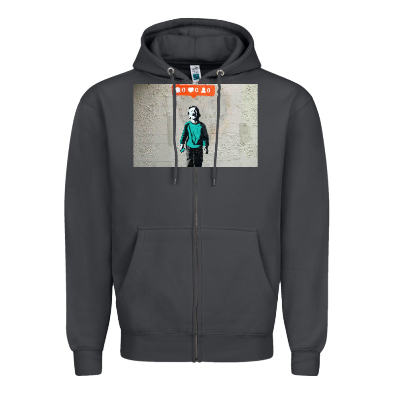 Banksy Nobody Likes Me Boy Zipper Hoodie by linhVisuals | Teevron