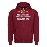 Burgundy canada poutine quebec recipe french Zipper Hoodie - linhVisuals