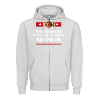 Dove Grey canada poutine quebec recipe french Zipper Hoodie - linhVisuals