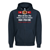 Navy canada poutine quebec recipe french Zipper Hoodie - linhVisuals