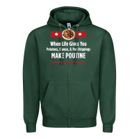 Sports Green canada poutine quebec recipe french Zipper Hoodie - linhVisuals