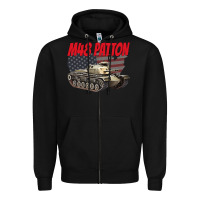 Black cold war battle tank m48 patton gamer Zipper Hoodie - linhVisuals