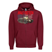 Burgundy cold war battle tank m48 patton gamer Zipper Hoodie - linhVisuals