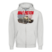 Dove Grey cold war battle tank m48 patton gamer Zipper Hoodie - linhVisuals