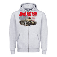 Heather Grey cold war battle tank m48 patton gamer Zipper Hoodie - linhVisuals