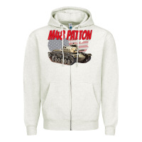 Oatmeal Heather cold war battle tank m48 patton gamer Zipper Hoodie - linhVisuals