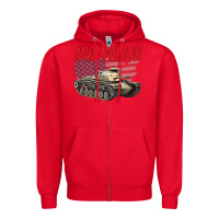Red cold war battle tank m48 patton gamer Zipper Hoodie - linhVisuals