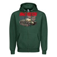Sports Green cold war battle tank m48 patton gamer Zipper Hoodie - linhVisuals