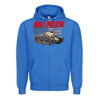 True Royal cold war battle tank m48 patton gamer Zipper Hoodie - linhVisuals