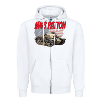 White cold war battle tank m48 patton gamer Zipper Hoodie - linhVisuals