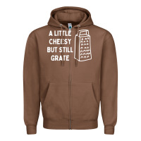 Cheesy But Still Grate Funny Pun Zipper Hoodie | Teevron