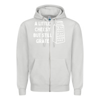 Dove Grey Cheesy But Still Grate Funny Pun Zipper Hoodie - linhVisuals