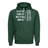 Sports Green Cheesy But Still Grate Funny Pun Zipper Hoodie - linhVisuals