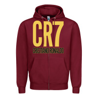 Burgundy CR7 Cristiano Rocnaldo Portugal Zipper Hoodie - linhVisuals