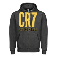 Charcoal Heather CR7 Cristiano Rocnaldo Portugal Zipper Hoodie - linhVisuals