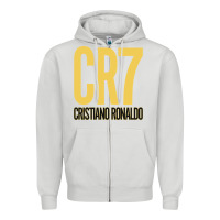 Dove Grey CR7 Cristiano Rocnaldo Portugal Zipper Hoodie - linhVisuals