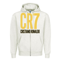 Oatmeal Heather CR7 Cristiano Rocnaldo Portugal Zipper Hoodie - linhVisuals