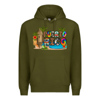 Army Green puerto rico Premium Hoodie - Artiststas