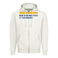 Oatmeal Heather New York Institute of Technology Zipper Hoodie - linhVisuals