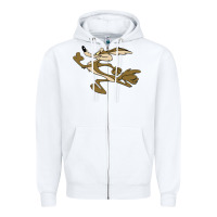 White cayote Zipper Hoodie - linhVisuals