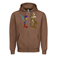 Chestnut coyote and the road runner Zipper Hoodie - linhVisuals