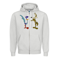 Dove Grey coyote and the road runner Zipper Hoodie - linhVisuals