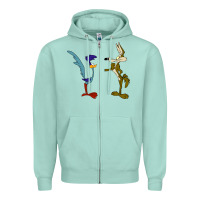 Seafoam coyote and the road runner Zipper Hoodie - linhVisuals