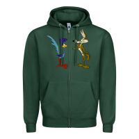 Sports Green coyote and the road runner Zipper Hoodie - linhVisuals