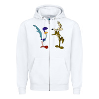 White coyote and the road runner Zipper Hoodie - linhVisuals
