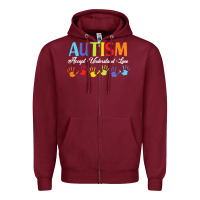 Burgundy autism t  shirt accept understand love autism awareness t  shirt Zipper Hoodie - linhVisuals