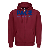 Burgundy Pace University Zipper Hoodie - linhVisuals