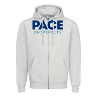Dove Grey Pace University Zipper Hoodie - linhVisuals