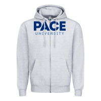 Heather Grey Pace University Zipper Hoodie - linhVisuals