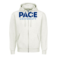 Oatmeal Heather Pace University Zipper Hoodie - linhVisuals