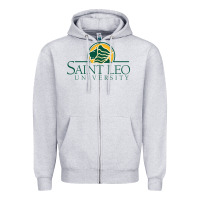 Heather Grey Saint Leo University Zipper Hoodie - linhVisuals